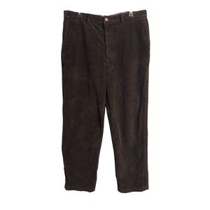 Savane Mens Corduroy Pants 36x30 Espresso Brown Wide Wale Cotton Trousers